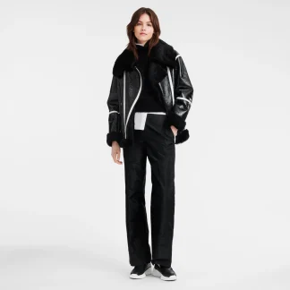 Blouson aus glänzendem Leder^Longchamp Discount