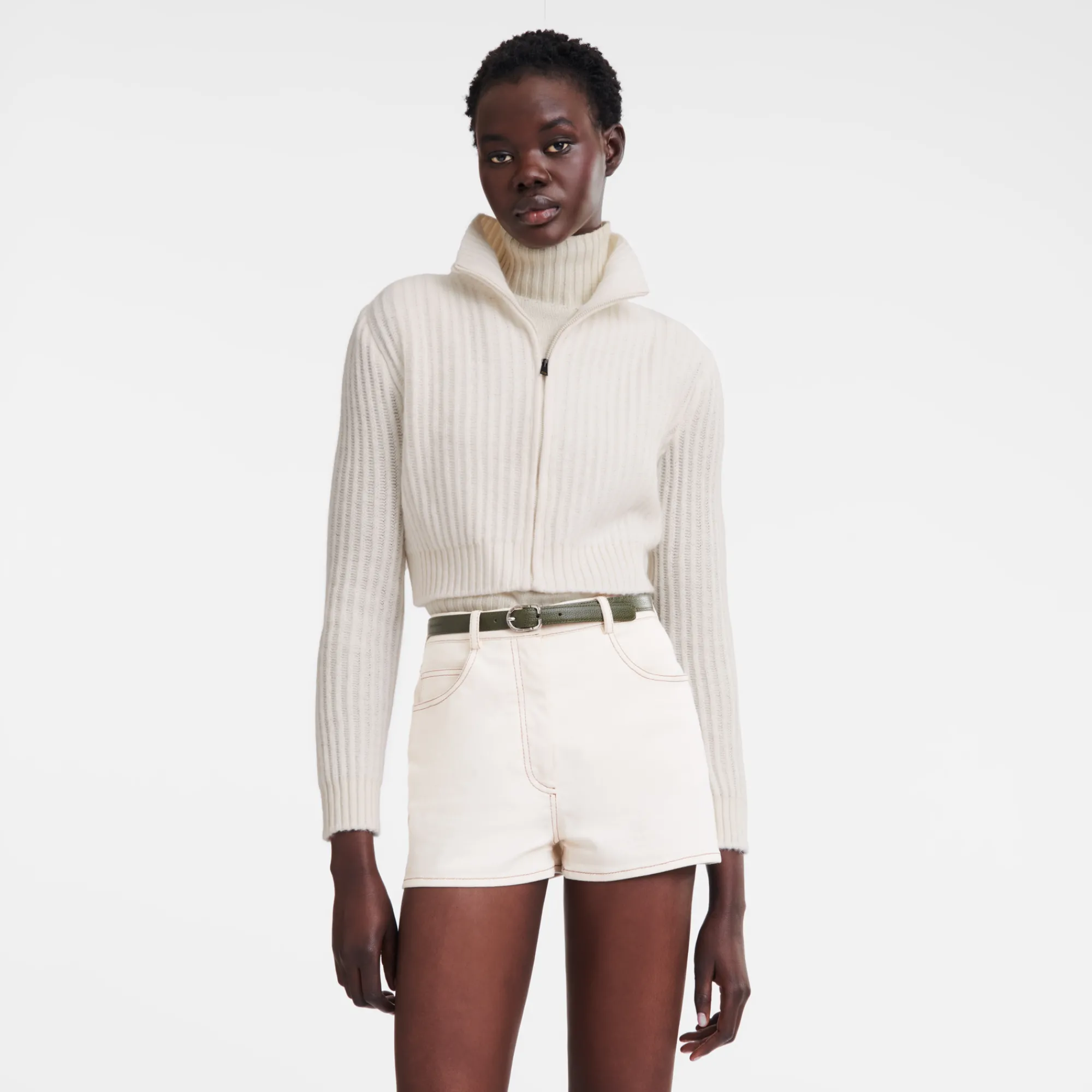 Kurzer Cardigan mit Reißverschlusskragen^Longchamp Sale