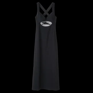 Langes Kleid mit Gürtel-Patch^Longchamp Store